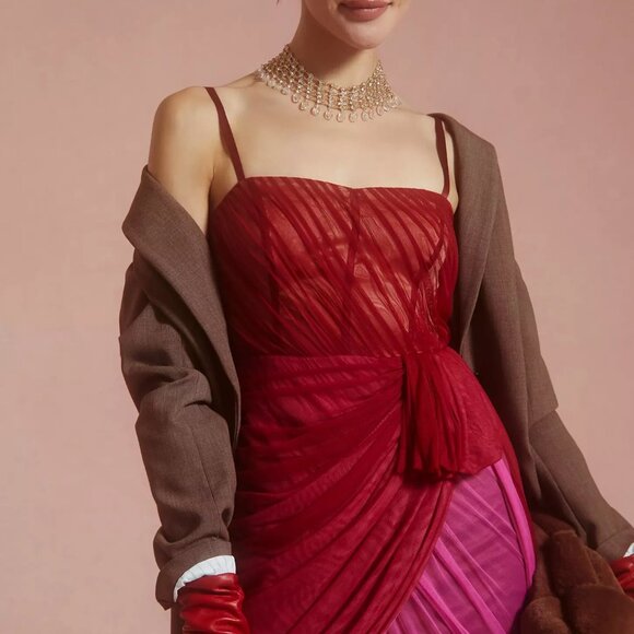 NWT By Anthropologie Structured Tulle Dress - Picture 4 of 10